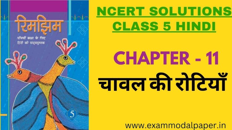 NCERT Solutions for Class 5 Hindi Chapter 11 चावल की रोटियां