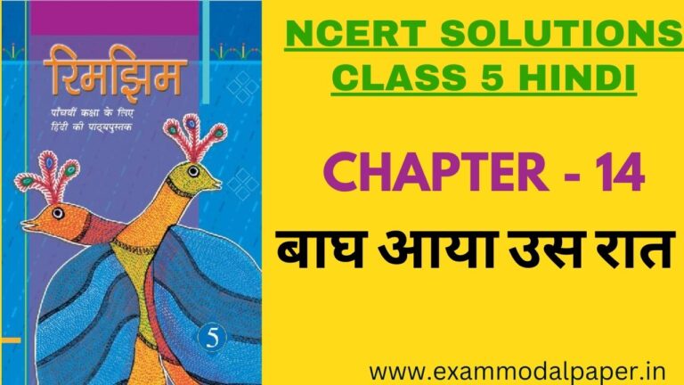 NCERT Solutions for Class 5 Hindi Chapter 14 Baagh Aaya us Raat