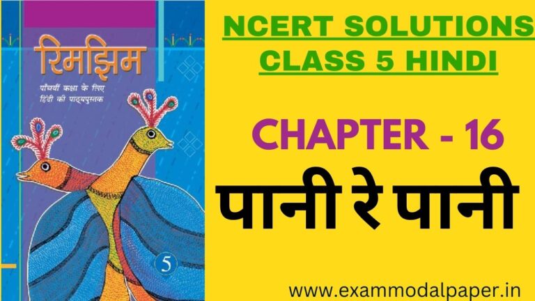 The NCERT solutions for Class 5 Hindi Chapter 16 पानी रे पानी