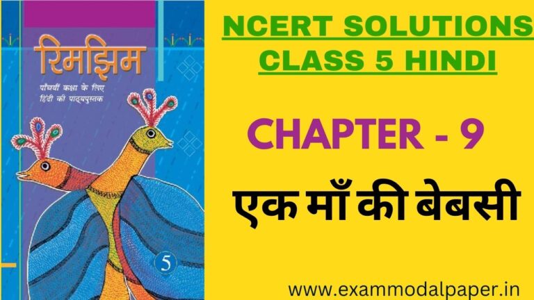 NCERT Solutions for Class 5 Hindi Chapter 9 एक माँ की बेबसी